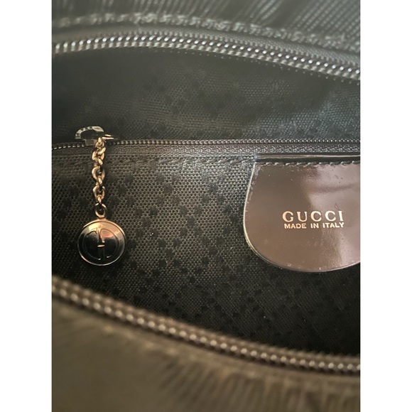 Gucci Handbag with Bamboo Handles. Black Leather & Nylon Canvas - Picture 8 of 14